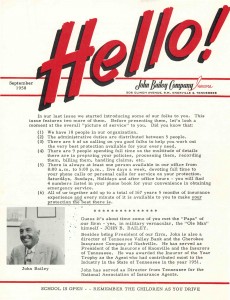 Our September 1958 Newsletter